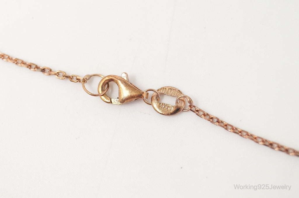 Vintage Rose Gold Vermeil Cubic Zirconia Sterling Silver Necklace | Jewelry > Necklaces > Pendants | Wiccan Center