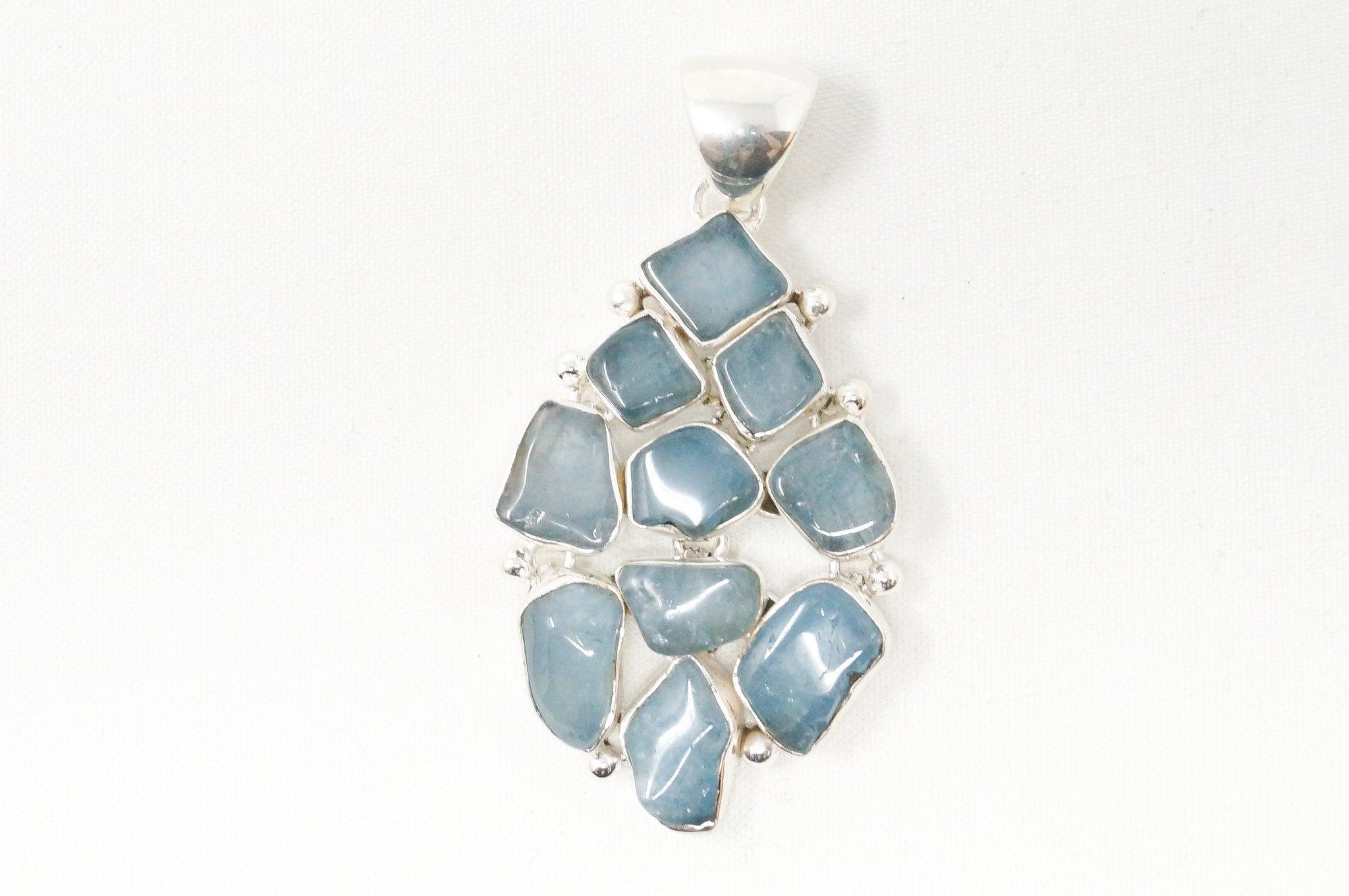 Vintage Blue Gemstone Cluster Southwestern Style Sterling Silver Pendant | Jewelry > Necklaces > Pendants | Wiccan Center