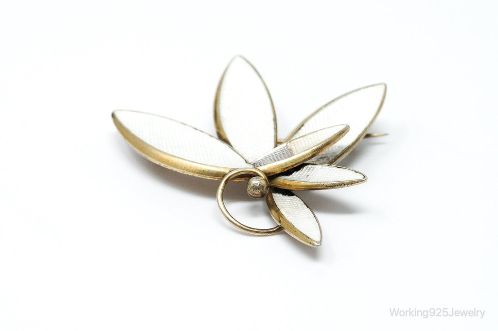 VTG Norway Albert Scharning Enamel Gold Wash Sterling Silver Pin Brooch | Jewelry > Brooches, Pins & Clips | Wiccan Center