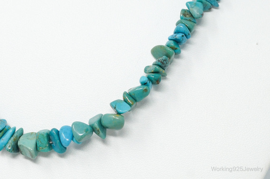 Vintage Southwestern Turquoise Beads Sterling Silver Necklace | Jewelry > Necklaces > Pendants | Wiccan Center