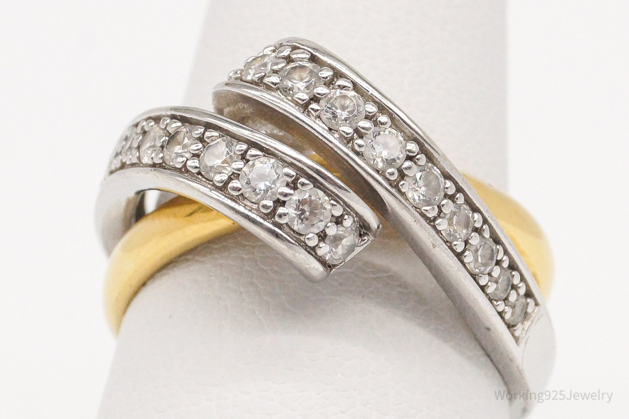 Vintage Cubic Zirconia Gold Vermeil Sterling Silver Ring - Size 7.25 | Jewelry > Rings | Wiccan Center