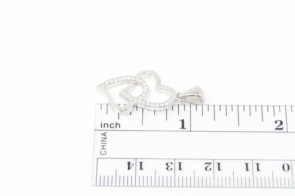 Vintage Open Hearts Forever Link Collection CZ Sterling Silver Necklace Pendant | Jewelry > Necklaces > Pendants | Wiccan Center