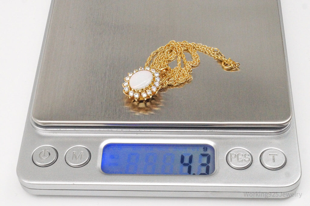 Vintage Opal Cubic Zirconia 14K Yellow Gold Filled Necklace | Jewelry > Necklaces | Wiccan Center
