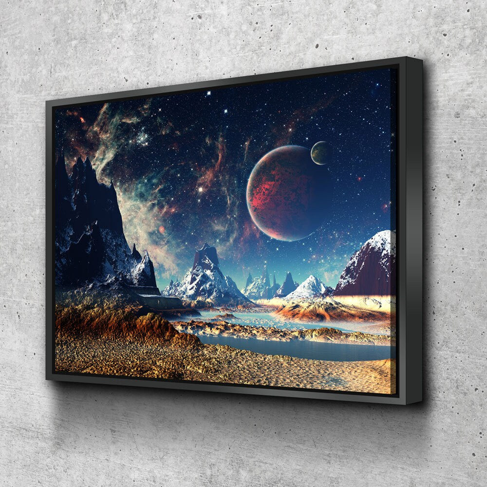 Alien Planet Canvas Wall Art, Mars, UFO Decor, Alien Decor, Extraterrestrial Art, Outer Space, ET, Sci-fi, Scifi, Sci fi, Aliens | Wall Art | Wiccan Center
