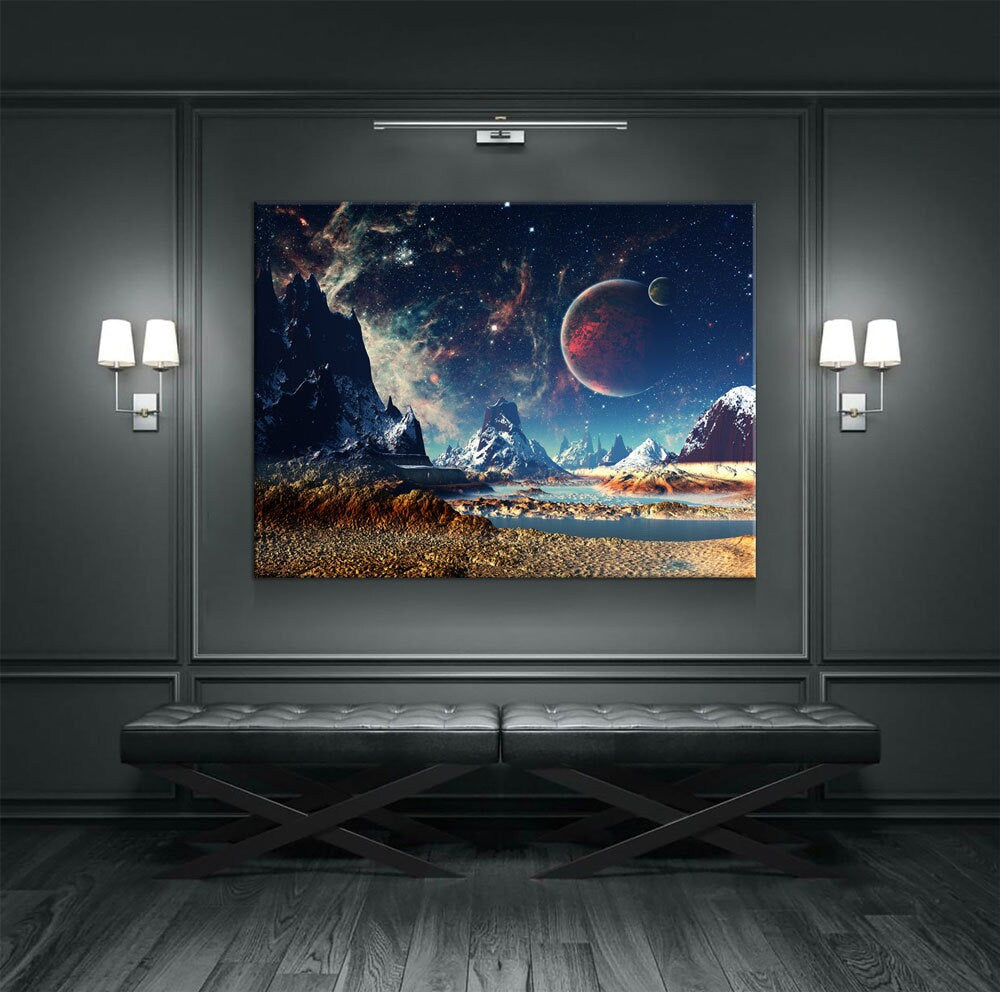 Alien Planet Canvas Wall Art, Mars, UFO Decor, Alien Decor, Extraterrestrial Art, Outer Space, ET, Sci-fi, Scifi, Sci fi, Aliens | Wall Art | Wiccan Center