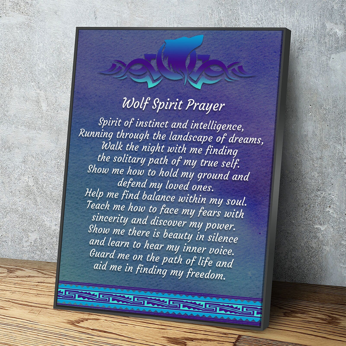 Wolf Spirit Prayer Canvas Wall Art, Wolf Decor, Wolf Prayer, Wolf Spirt, Native American Indian Decor, Spirit of instinct and intelligence | Wall Art | Wiccan Center