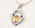 Vintage Large Kissing Dolphins Citrine Sterling Silver Necklace | Jewelry > Necklaces > Pendants | Wiccan Center