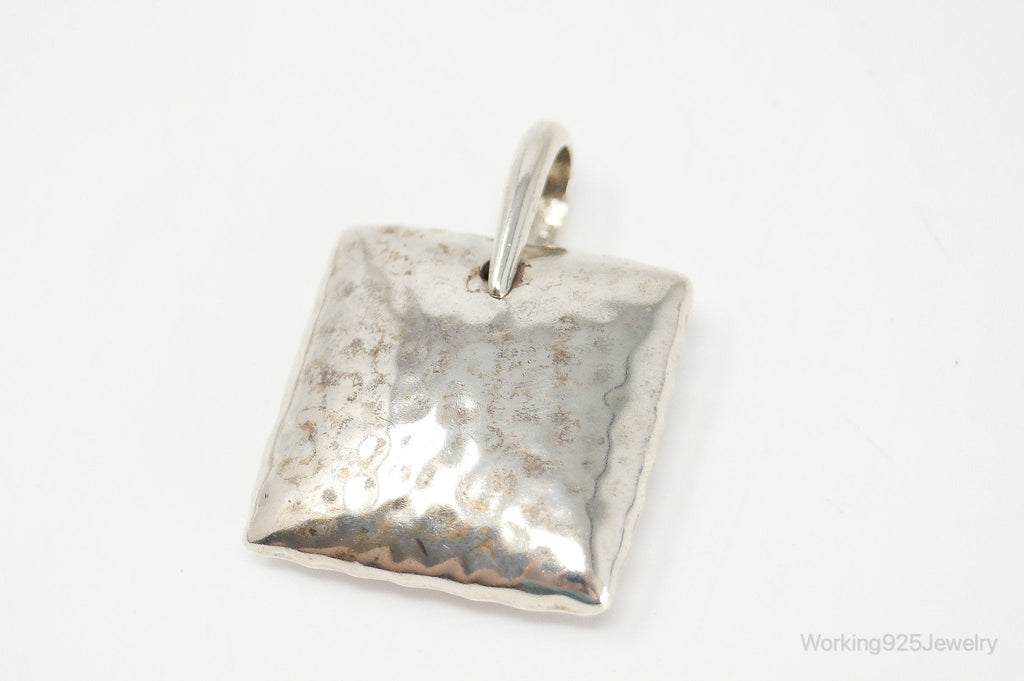Vintage Silpada Hammered Square Pillow Sterling Silver Necklace Pendant | Jewelry > Necklaces > Pendants | Wiccan Center