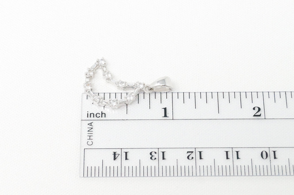 Vintage Cubic Zirconia Moon Lunar Cut Out Sterling Silver Necklace Pendant | Jewelry > Necklaces > Pendants | Wiccan Center