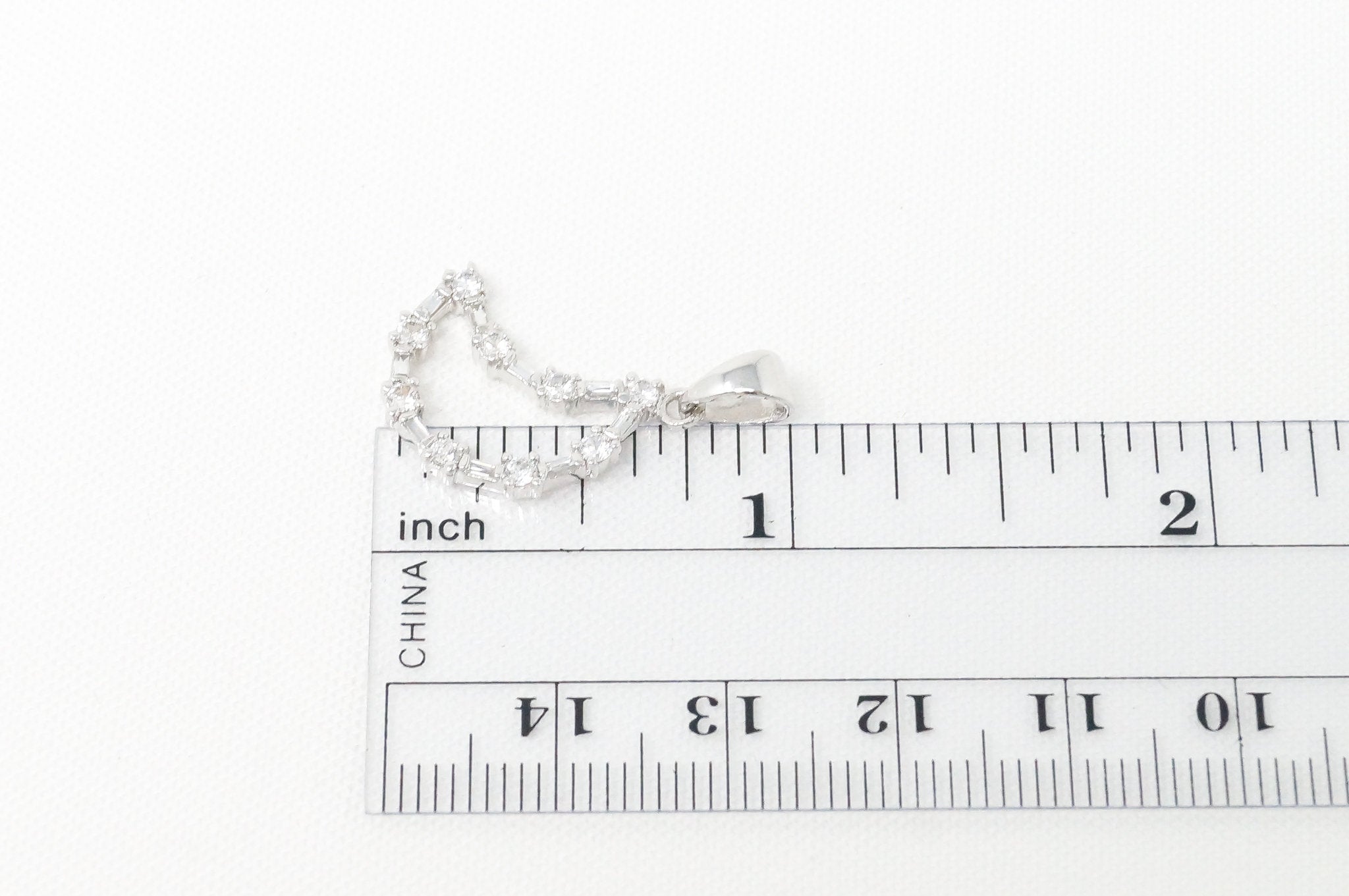Vintage Cubic Zirconia Moon Lunar Cut Out Sterling Silver Necklace Pendant | Jewelry > Necklaces > Pendants | Wiccan Center