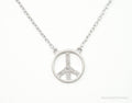 Vintage Cubic Zirconia Peace Sign Sterling Silver Necklace | Jewelry > Necklaces > Pendants | Wiccan Center
