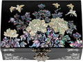 Handcrafted Mother of Pearl Jewelry Box with Mirror, Organizer for Earrings Necklaces Rings Bracelets