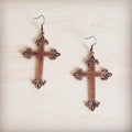 Burnished Copper Cross Earrings 200br | Earrings | Wiccan Center