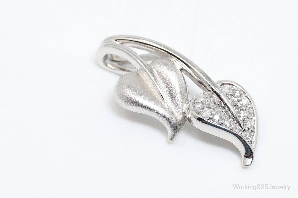 Vintage Cubic Zirconia Leaves Sterling Silver Necklace Pendant | Jewelry > Necklaces > Pendants | Wiccan Center