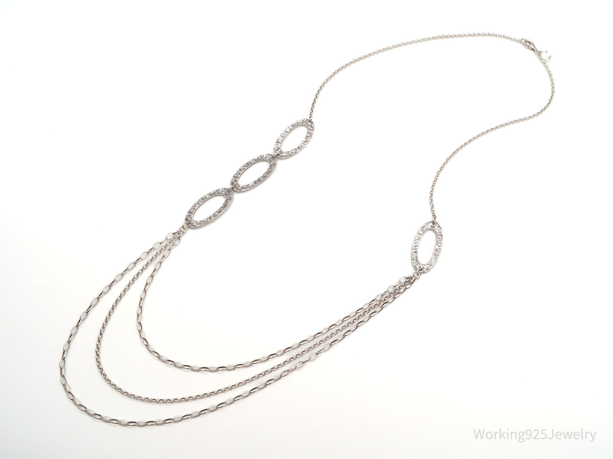 Retired Designer Silpada Cascading Ovals Sterling Silver Necklace - 32" | Jewelry > Necklaces > Pendants | Wiccan Center