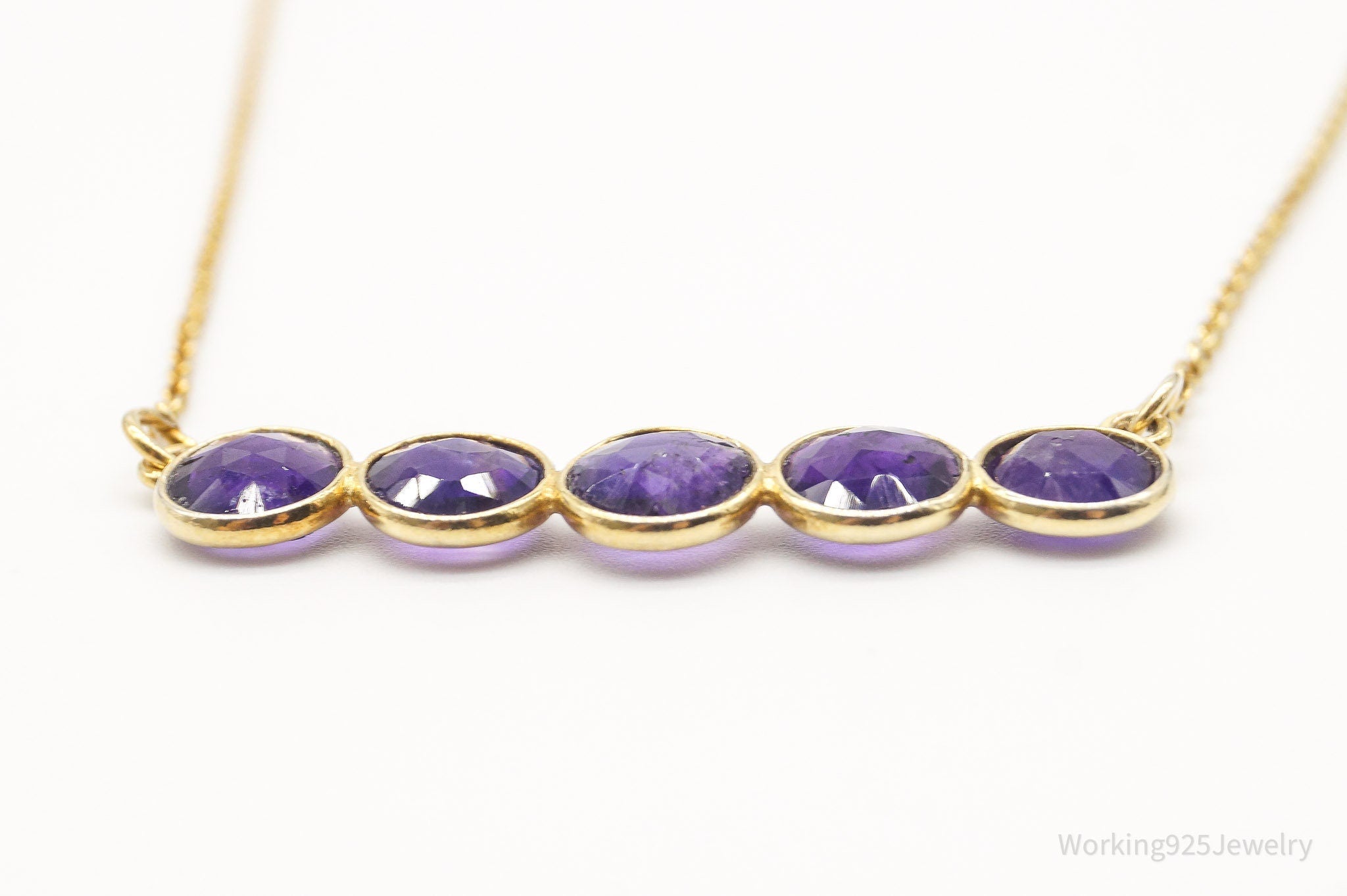 Vintage Amethyst Gold Vermeil Sterling Silver Necklace | Jewelry > Necklaces > Pendants | Wiccan Center