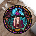 Personalized Witch Round Rug - Halloween Gift Idea - Check Your Energy Before You Come In This House | Witch Round Rug | Wiccan Center