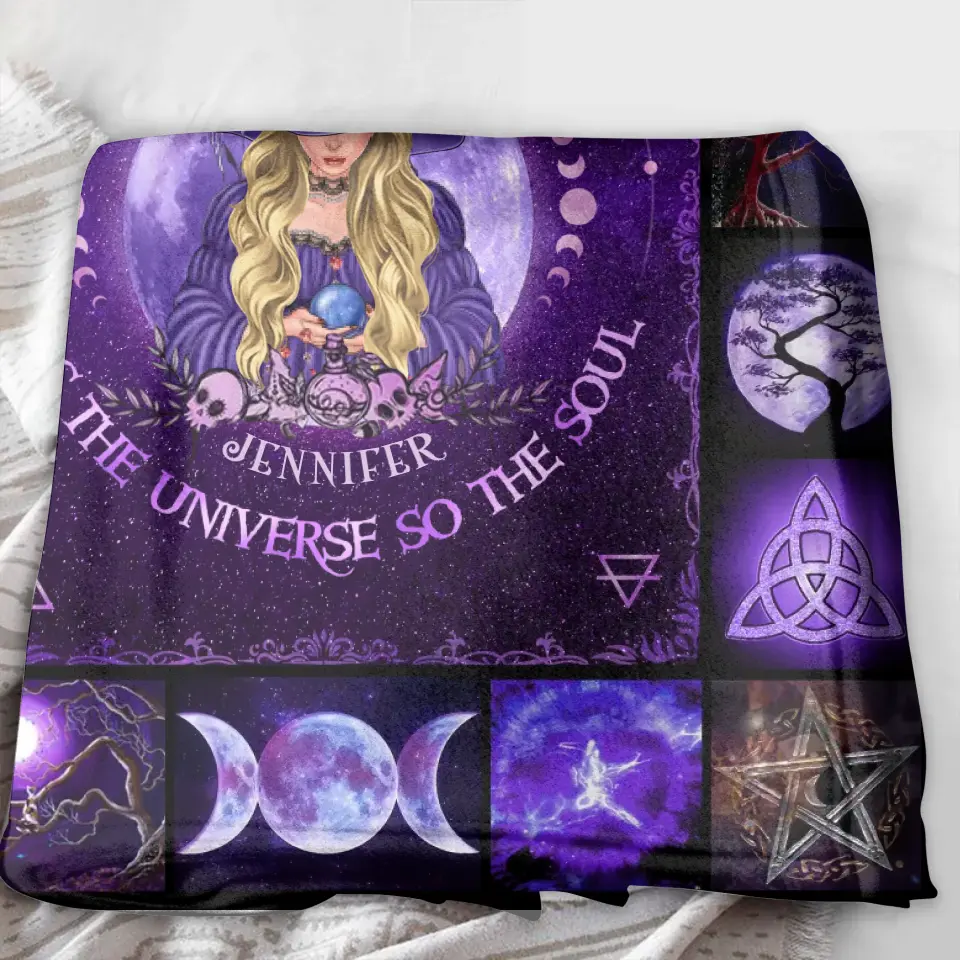 Personalized Witch Fleece Throw Blanket/Quilt - Halloween Gift Idea For Witch Lovers - As Above So Below As Within So Without | Witch Quilt/Single Layer Fleece Blanket | Wiccan Center