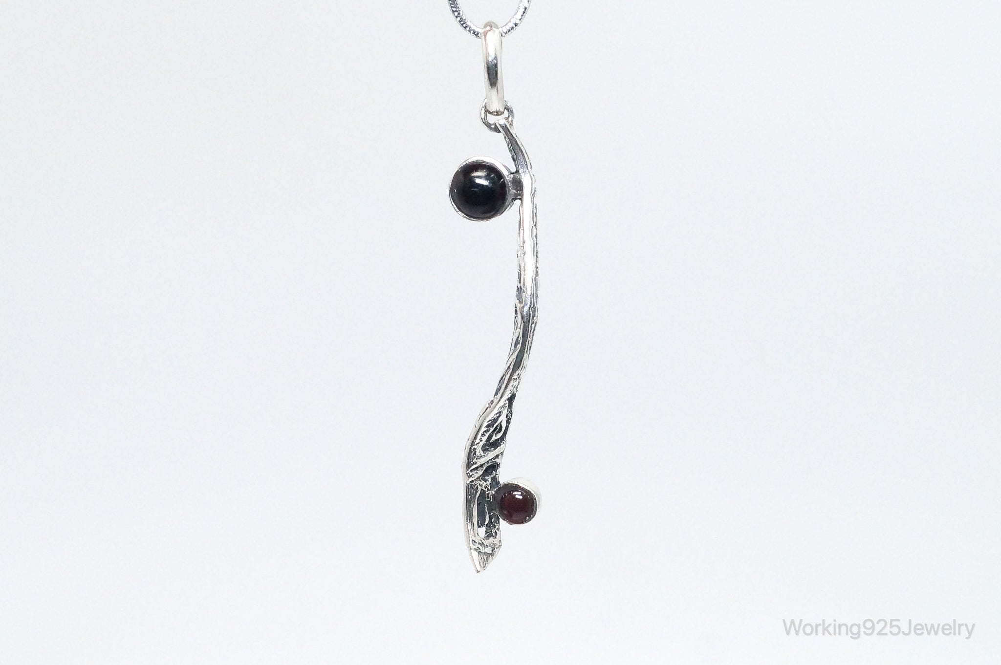 Unique Designer KARA Black Onyx Ruby Sterling Silver Necklace Pendant | Jewelry > Necklaces > Pendants | Wiccan Center