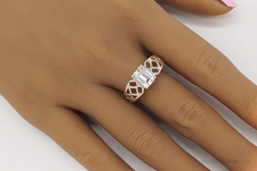 Vintage Cubic Zirconia Sterling Silver Ring - Size 9.75 | Jewelry > Rings | Wiccan Center