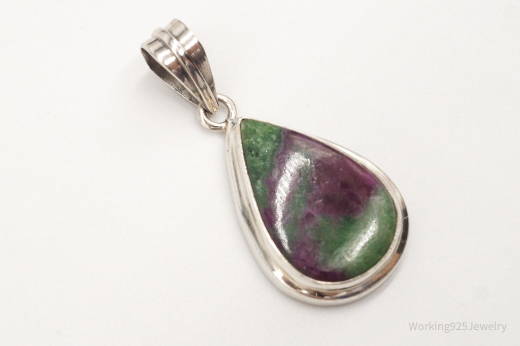 Vintage Large Anyolite Ruby-Zoisite Sterling Silver Pendant | Jewelry > Necklaces > Pendants | Wiccan Center