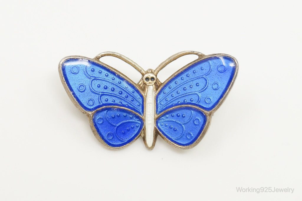 VTG Norway Aksel Holmsen Butterfly Enamel Gold Wash Sterling Silver Pin Brooch | Jewelry > Brooches, Pins & Clips | Wiccan Center