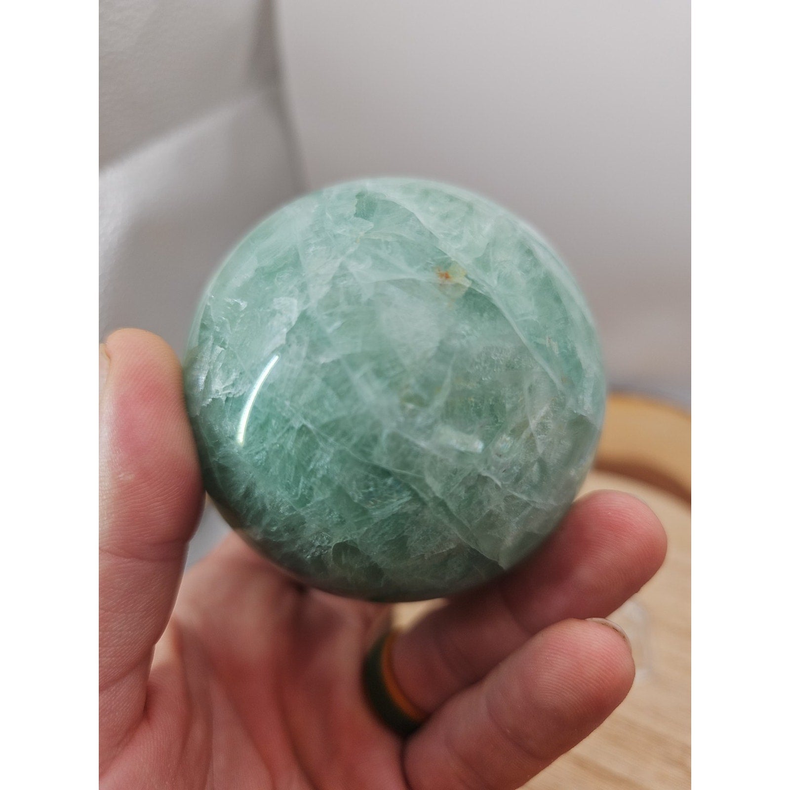 1.43lb Natural Rainbow Fluorite Quartz Crystal Sphere Ball Polished | Crystal Spheres & Eggs | Wiccan Center