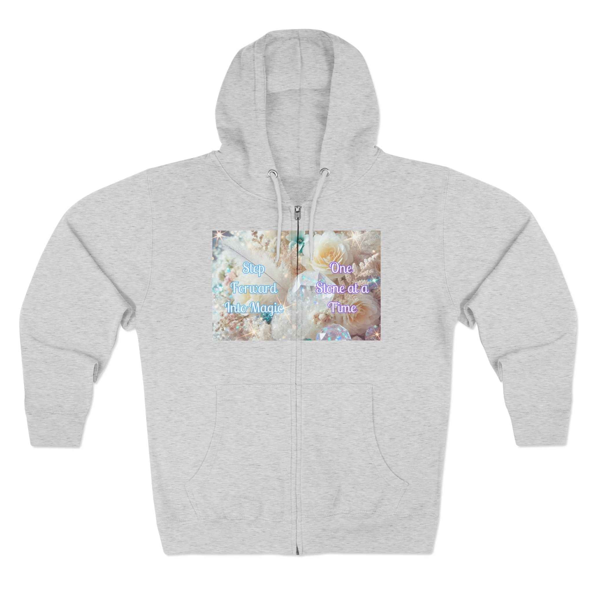 Floral Zipped Hooded Sweater | Hoodie | Wiccan Center