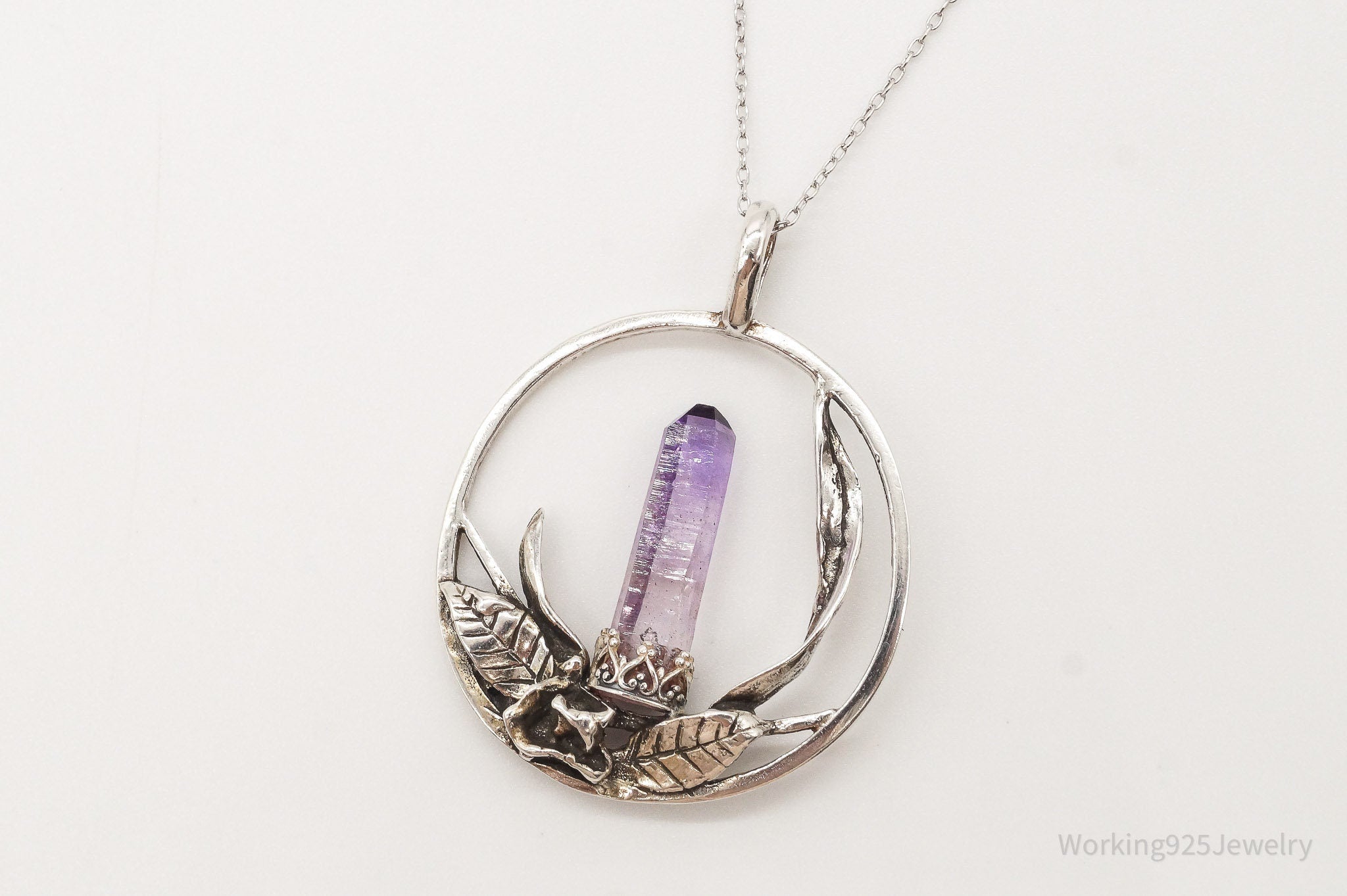 Vintage Amethyst Crystal Sterling Silver Necklace | Jewelry > Necklaces > Pendants | Wiccan Center