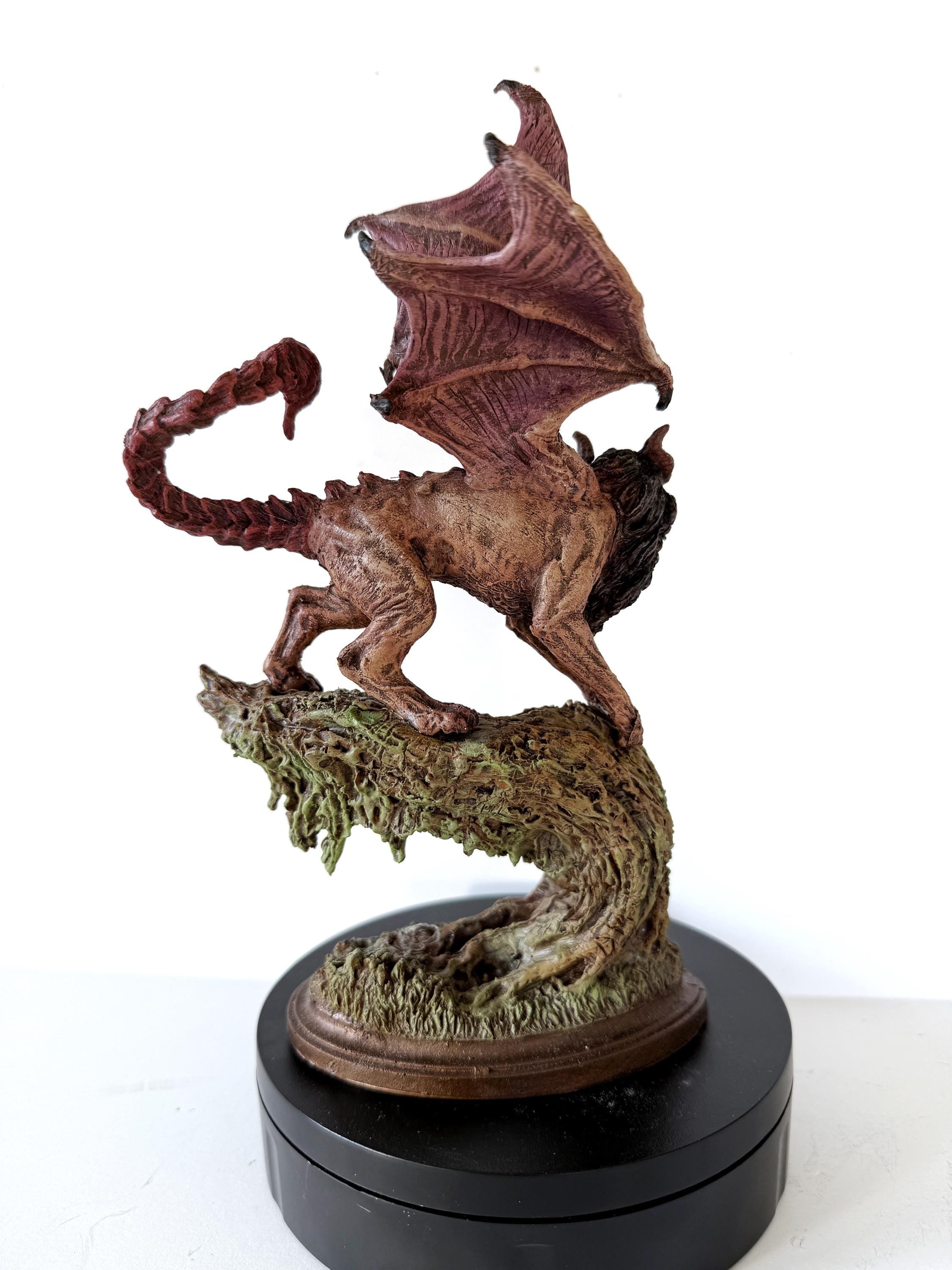 Manticore Statue, Full Color Resin Sculpture | Mythical Creature Figurine | Unique Legendary Manticore Monster Figurine. Fantasy Art Gift