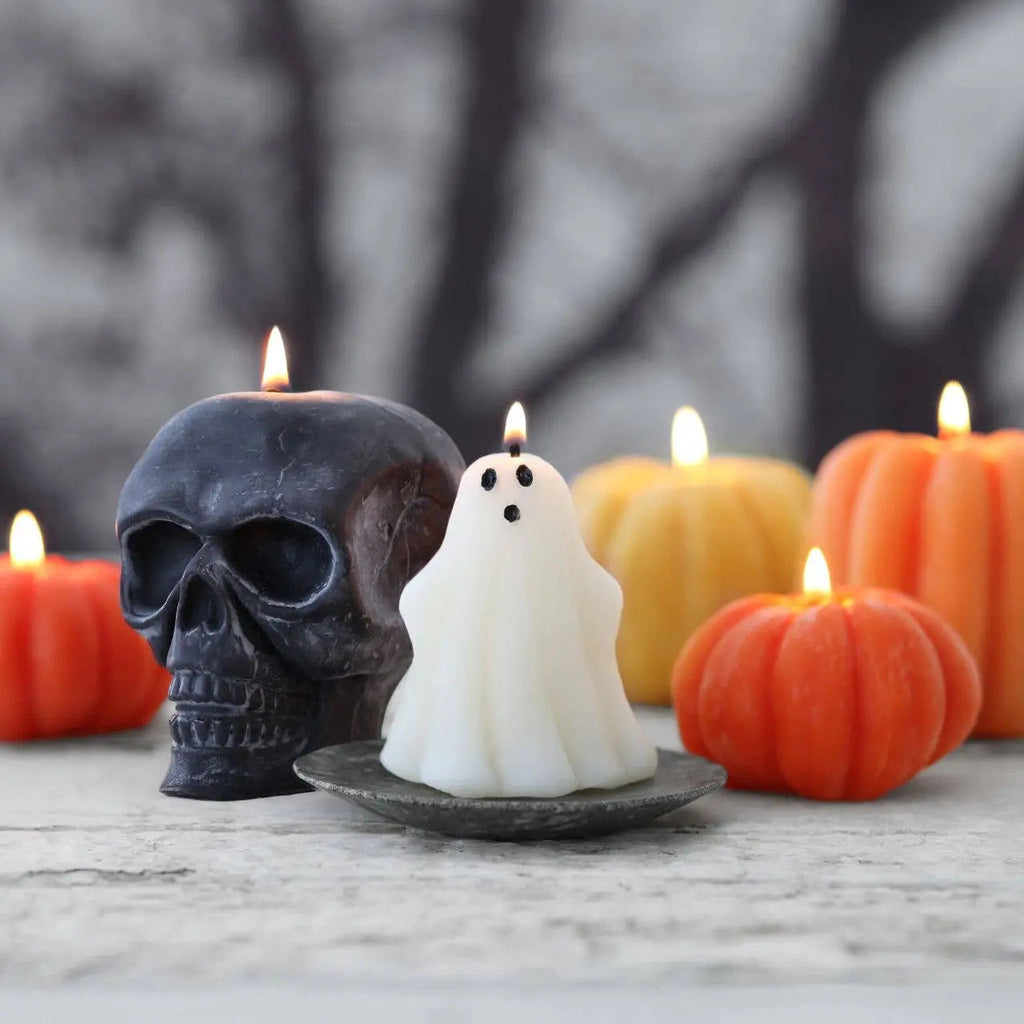 Sculpted Skull Candle – 100% Beeswax – Black - Handcrafted | Candles | Wiccan Center
