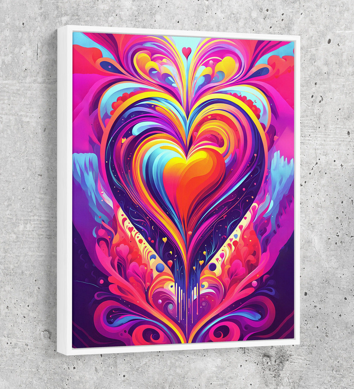 All You Need Is Love Canvas, Abstract Heart Canvas Wall Art, Colorful Love Heart, Heart Art Decor | Wall Art | Wiccan Center