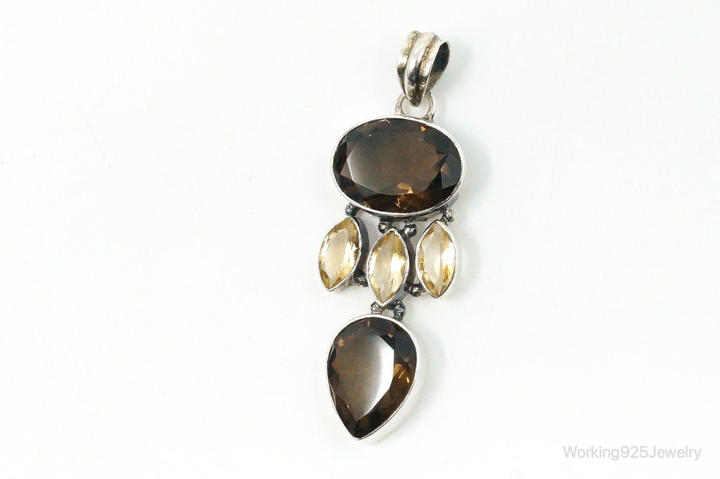 Vintage Large Smoky Topaz Citrine Sterling Silver Pendant | Jewelry > Necklaces > Pendants | Wiccan Center