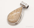 Vintage Large Fossil Sterling Silver Necklace Pendant | Jewelry > Necklaces > Pendants | Wiccan Center
