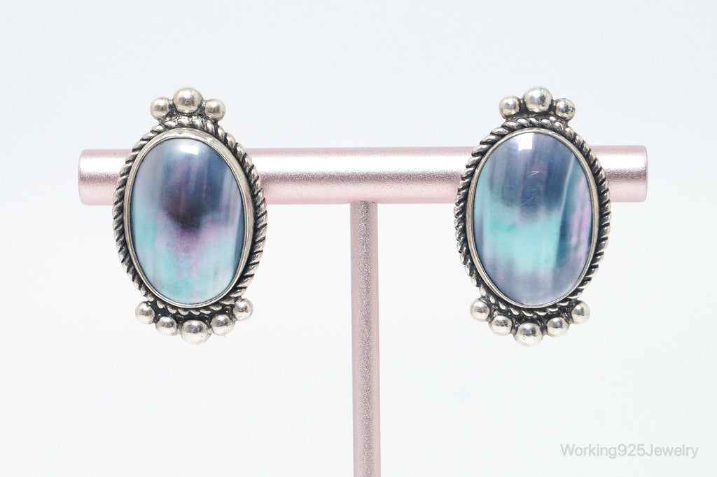 Vintage Navajo Native American QT Quoc Blue Sterling Silver Earrings | Jewelry > Earrings | Wiccan Center