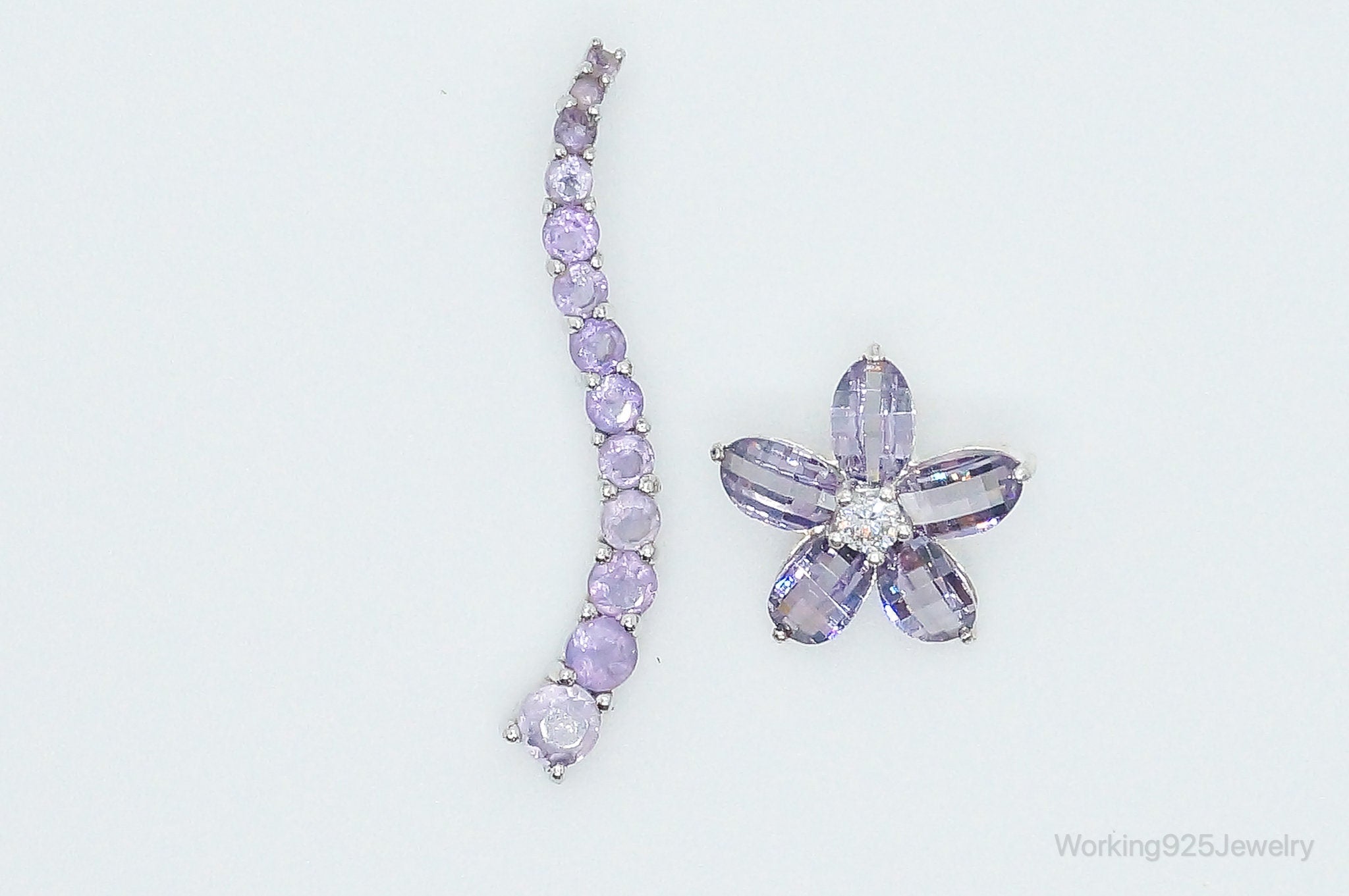 Amethyst Cubic Zirconia Sterling Silver Necklace Pendants | Jewelry > Necklaces > Pendants | Wiccan Center