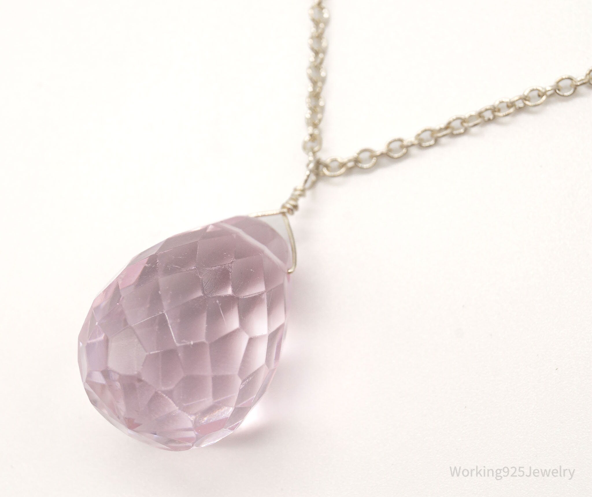 Sandy Designs Large Violet Crystal Sterling Silver Necklace | Jewelry > Necklaces > Pendants | Wiccan Center
