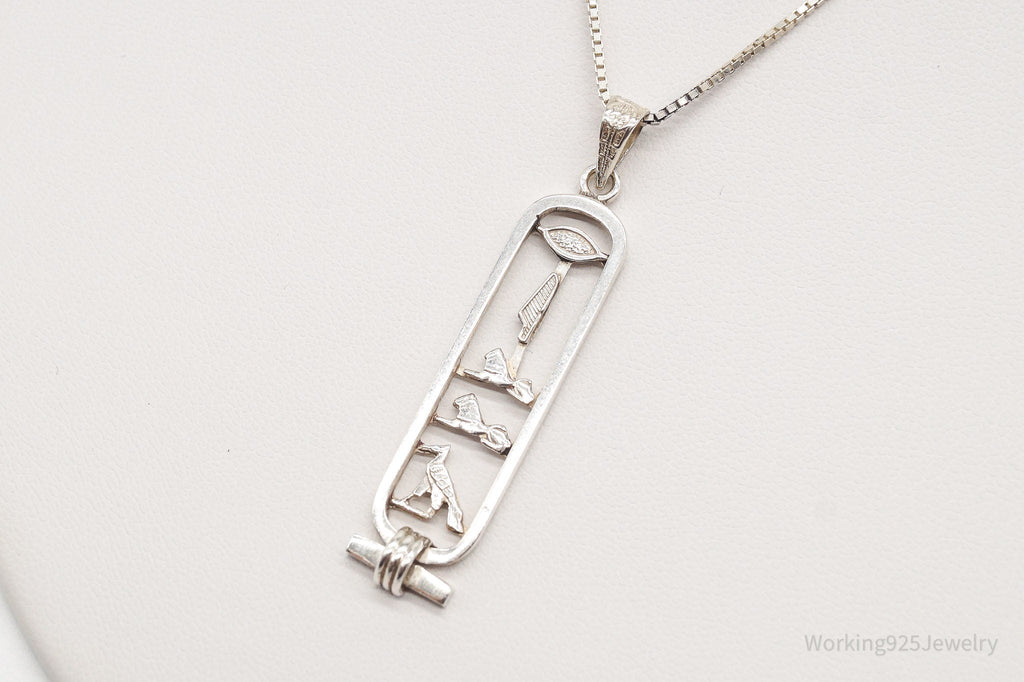 Vintage Large Egyptian Cartouche Sterling Silver Necklace | Jewelry > Necklaces > Pendants | Wiccan Center
