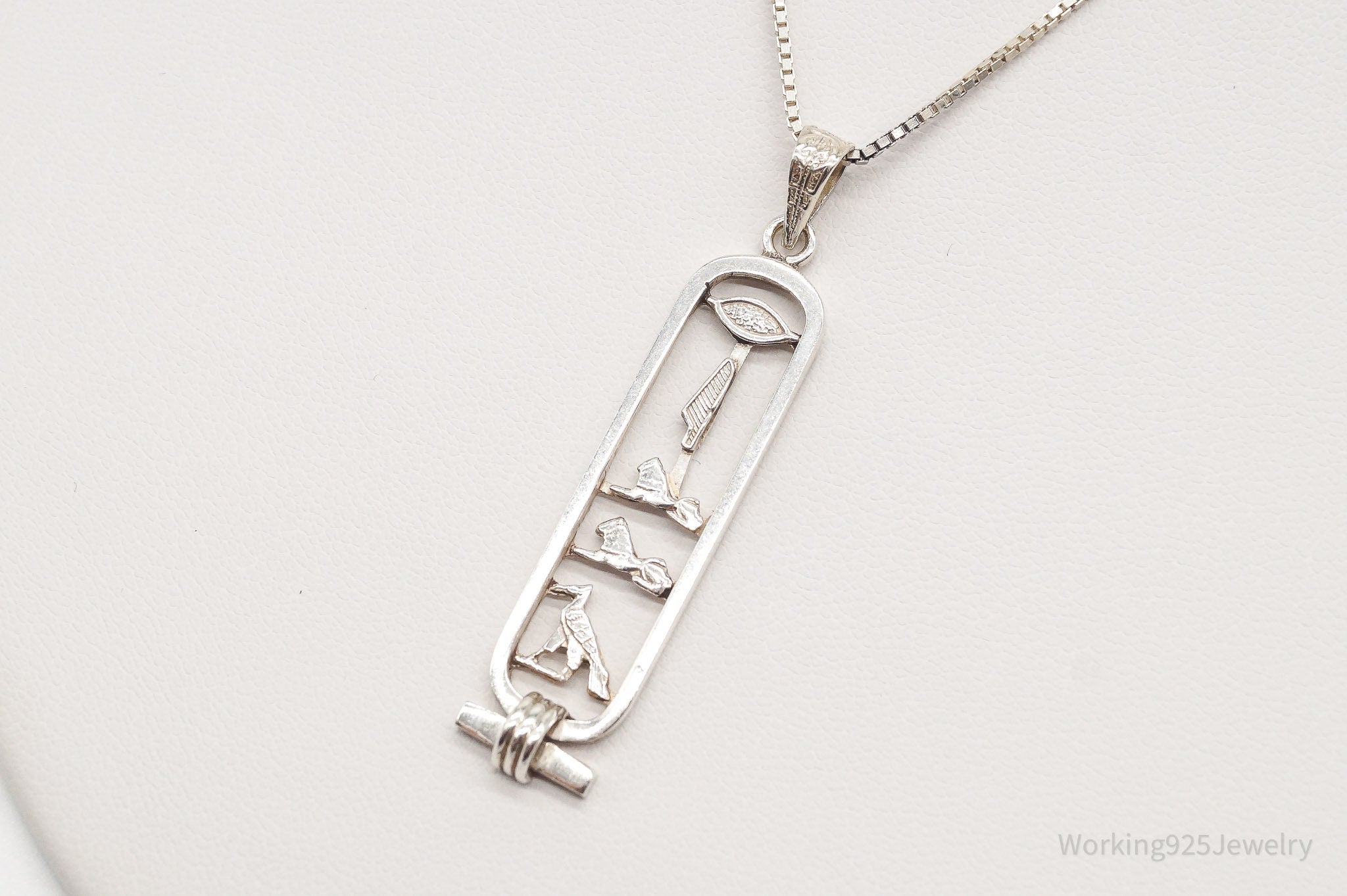Vintage Large Egyptian Cartouche Sterling Silver Necklace | Jewelry > Necklaces > Pendants | Wiccan Center