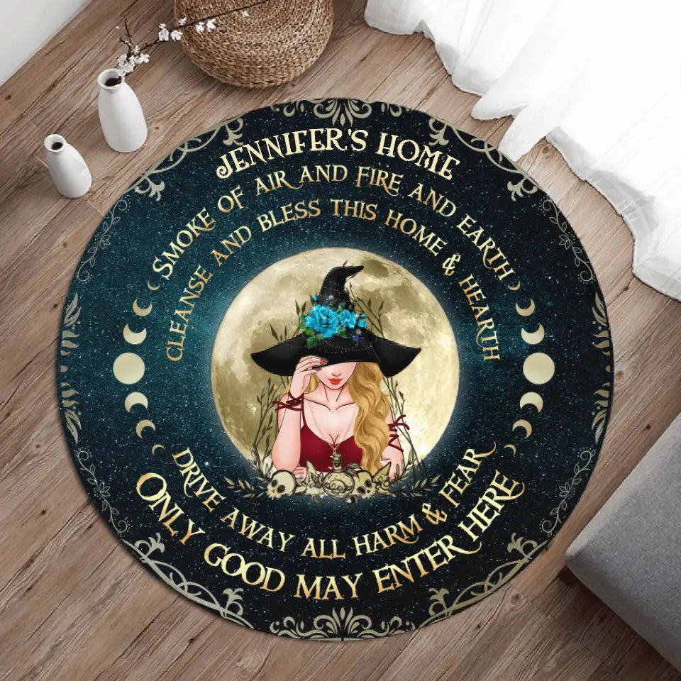Personalized Witch Round Rug - Gift Idea For Halloween/Wicca Decor/Pagan Decor - Only Good May Enter Here | Witch Round Rug | Wiccan Center