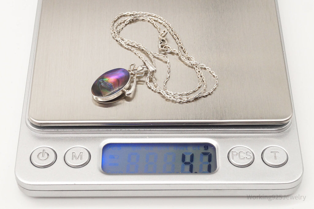 Vintage Designer Ciana Paua Abalone Shell Sterling Silver Necklace | Jewelry > Necklaces > Pendants | Wiccan Center