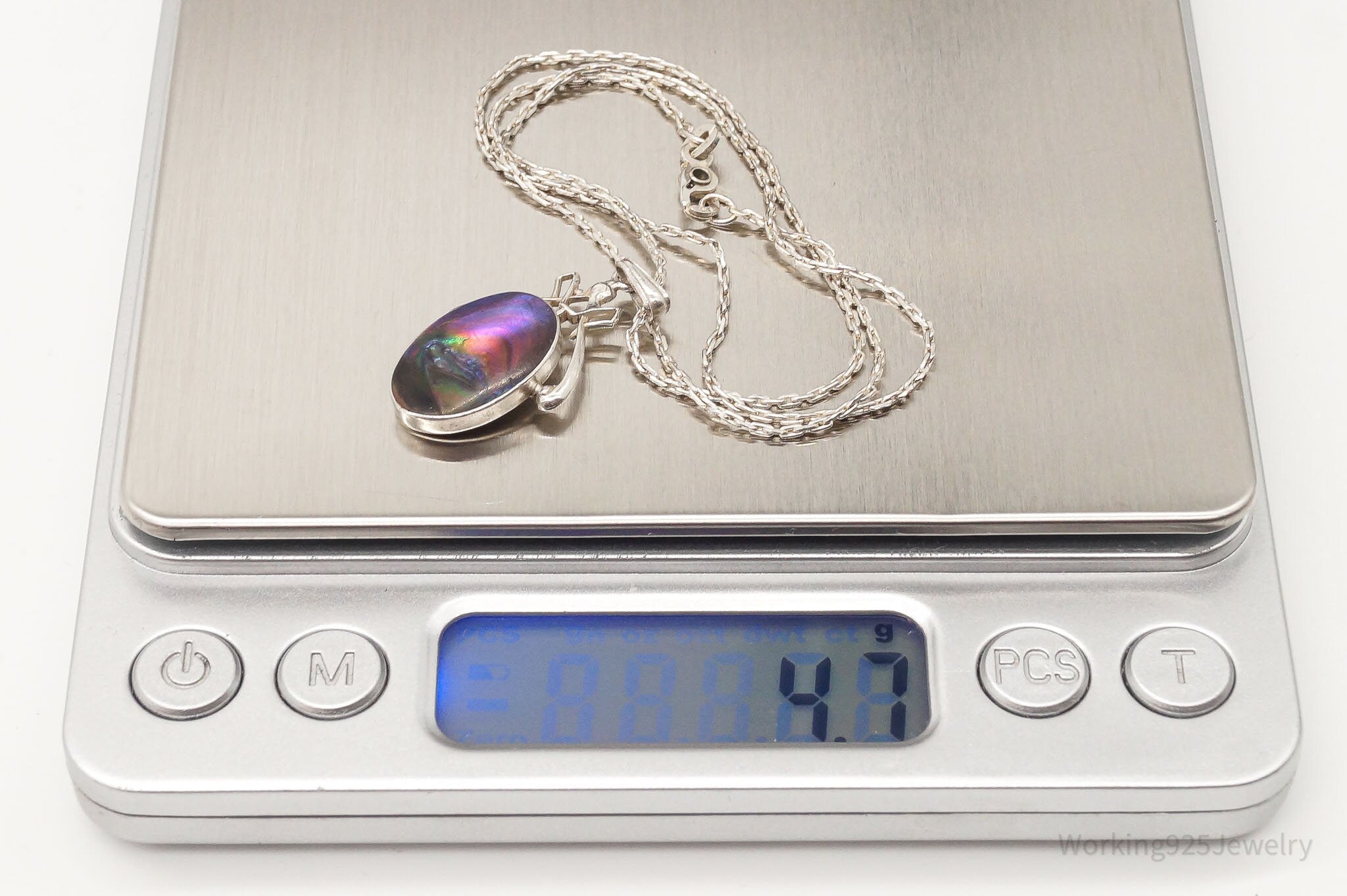 Vintage Designer Ciana Paua Abalone Shell Sterling Silver Necklace | Jewelry > Necklaces > Pendants | Wiccan Center