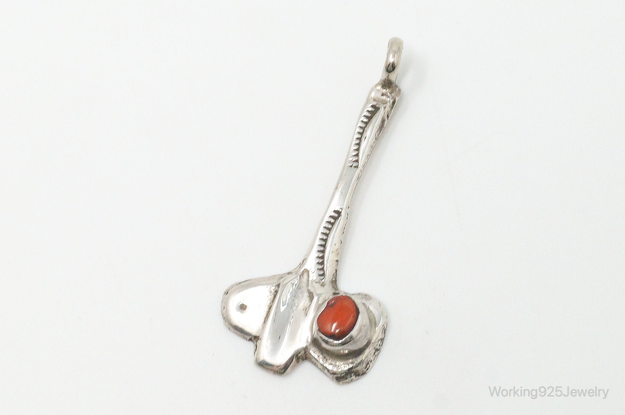 Vintage Handmade Native American Unsigned Coral Sterling Silver Pendant | Jewelry > Necklaces > Pendants | Wiccan Center