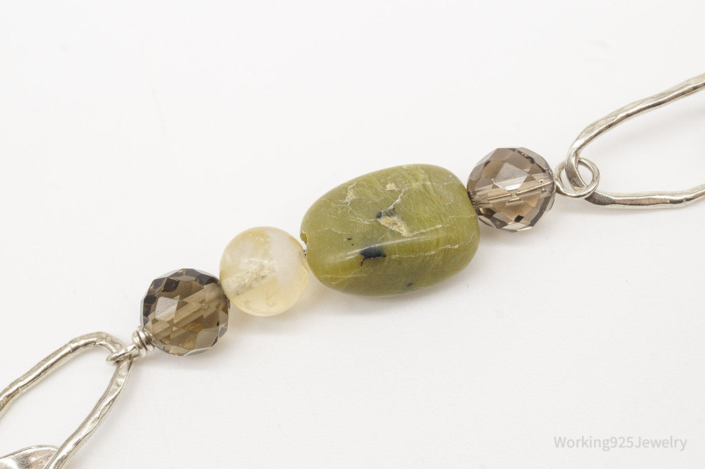 Retired Silpada Jade Smoky Topaz Citrine Chain Link Sterling Silver Necklace | Jewelry > Necklaces > Pendants | Wiccan Center