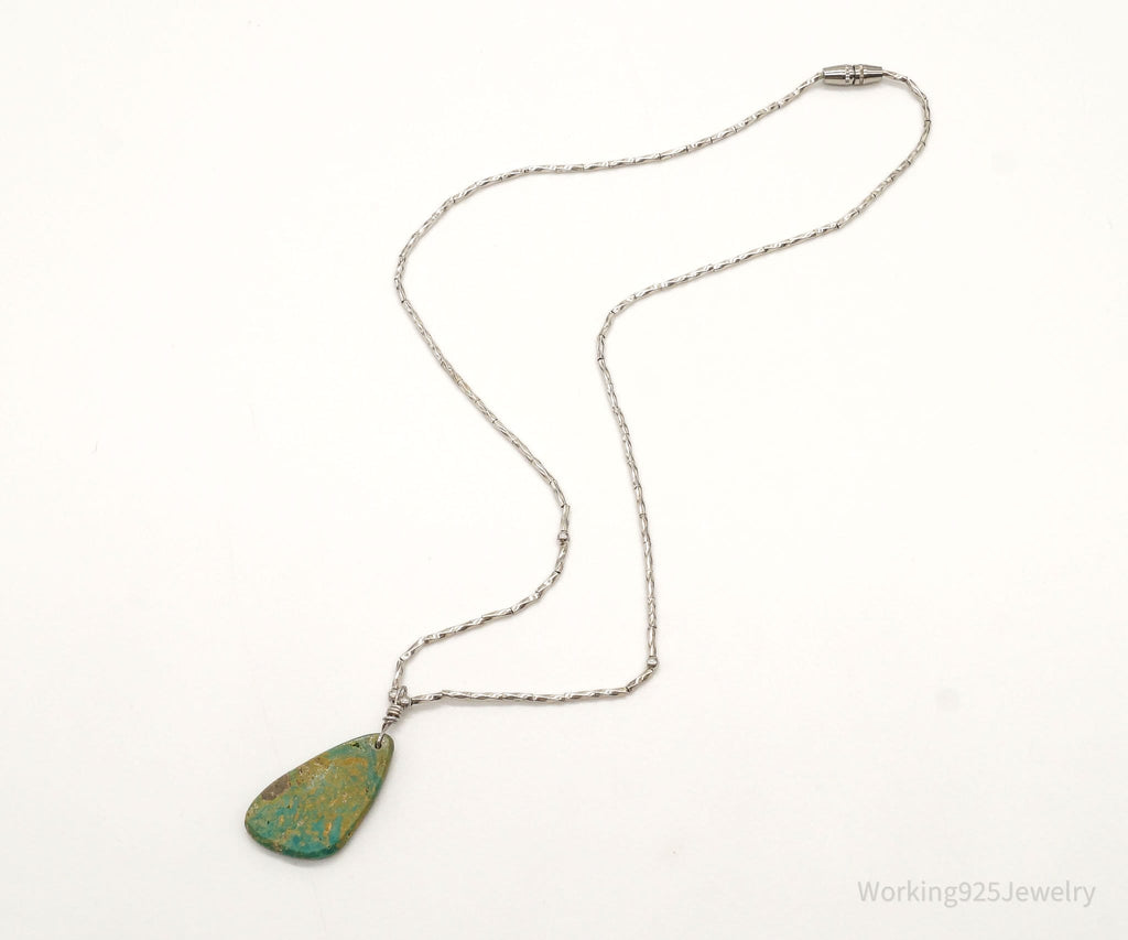 Vintage Handmade Native American Turquoise Silver Bead Necklace | Jewelry > Necklaces > Pendants | Wiccan Center