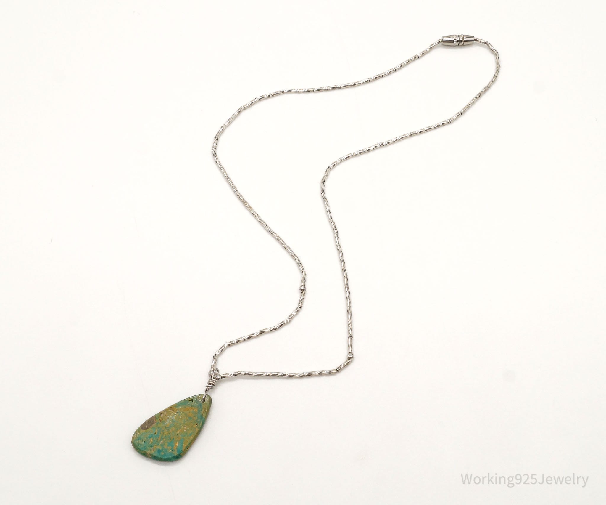 Vintage Handmade Native American Turquoise Silver Bead Necklace | Jewelry > Necklaces > Pendants | Wiccan Center