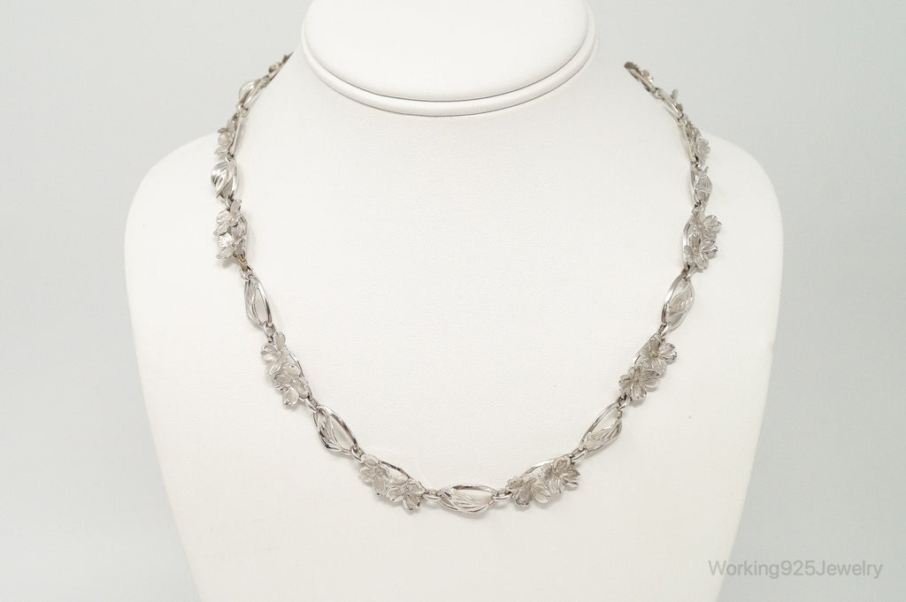 Antique SB Floral Art Nouveau Link Sterling Silver Necklace | Jewelry > Necklaces > Pendants | Wiccan Center