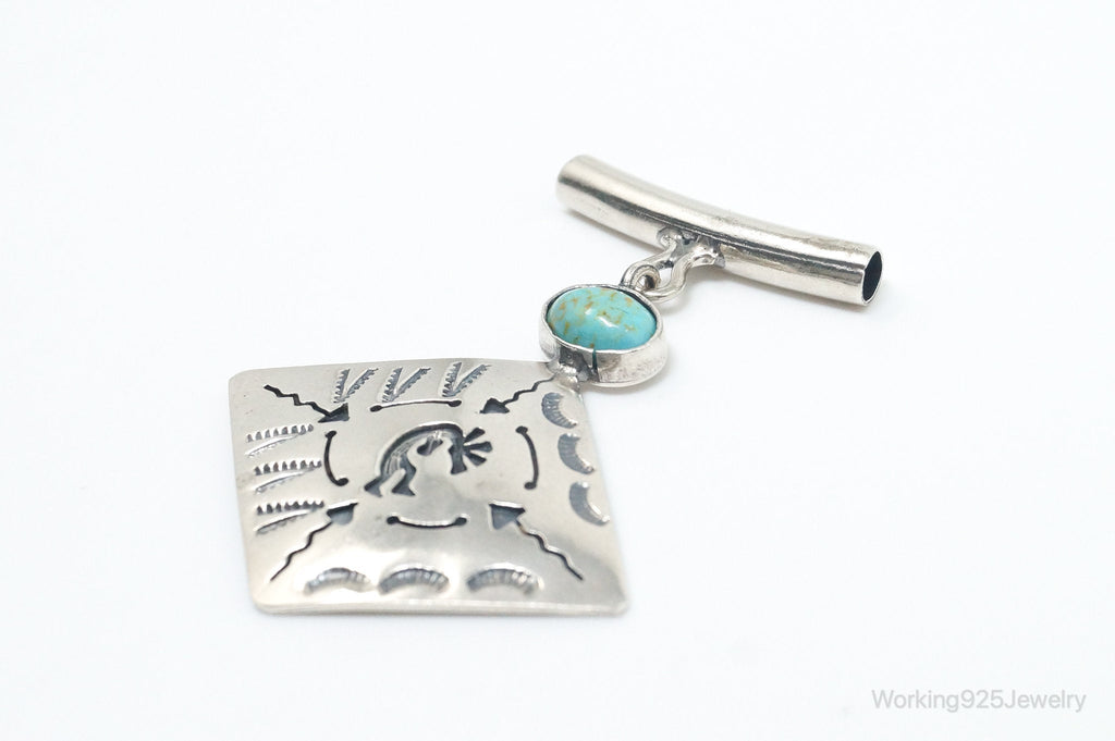 Vintage Mexico Designer Turquoise Southwestern Sterling Silver Pendant | Jewelry > Necklaces > Pendants | Wiccan Center