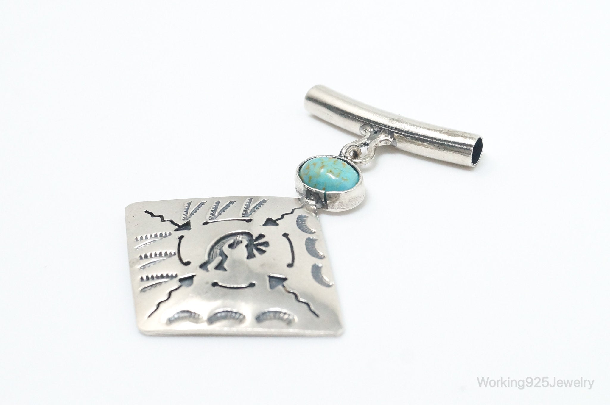 Vintage Mexico Designer Turquoise Southwestern Sterling Silver Pendant | Jewelry > Necklaces > Pendants | Wiccan Center
