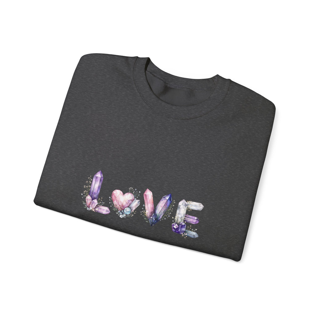 LOVE Crystal Letter Design | Sweatshirt | Wiccan Center